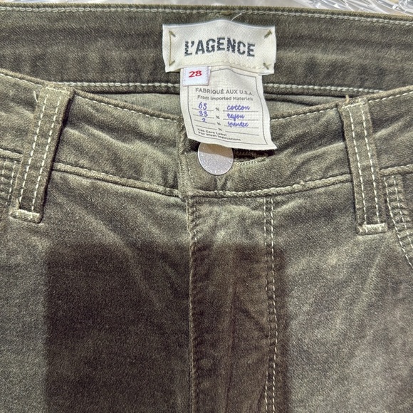L’AGENCE Paris Women’s High Rise Skinny Dark Olive Margot Pants Size 28 - Picture 2 of 10